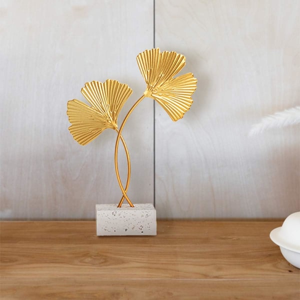 Gyllene blad, Ginkgo Biloba prydnader, Metalldekoration för utomhus