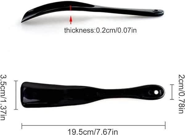 4 stk (2 stk røde + 2 stk sorte) skohorn i plast
