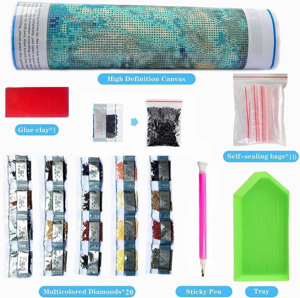 (45) DIY Diamantmaleri Julekit, 5D Julebroderi D