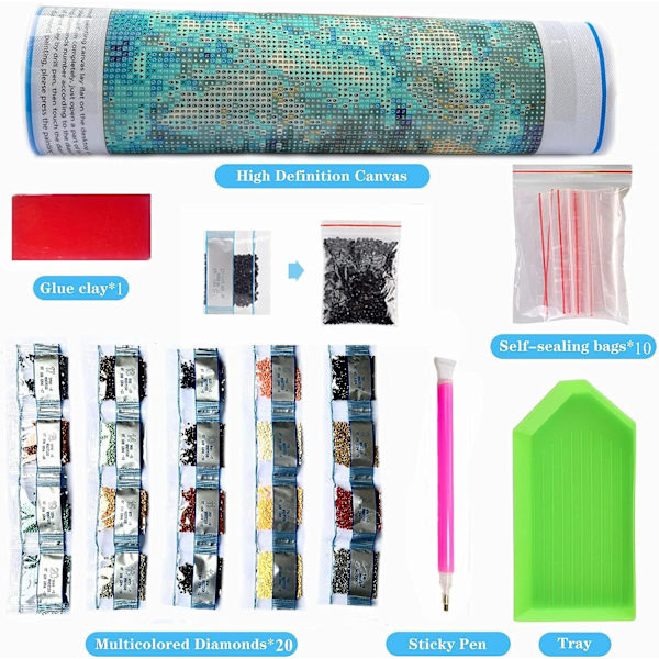（45）DIY Diamantmålning Julset, 5D Julbroderi D