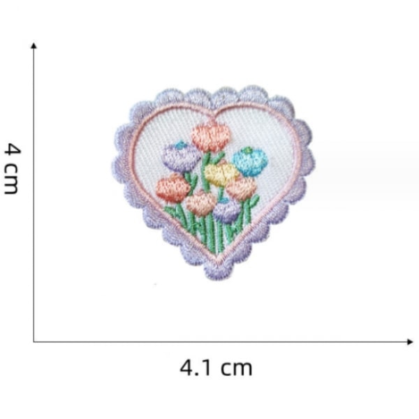 5 stk. kærlighed broderi patch, broderi selvklæbende patches