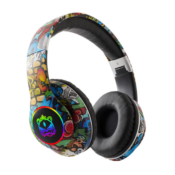 Graffiti-hodetelefoner for barn Trådløse Bluetooth DJ-hodetelefoner med Mi