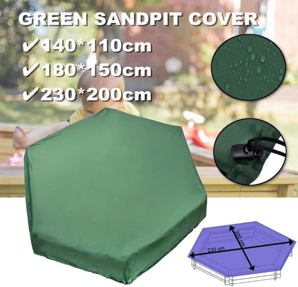 (180x150cm) Sandpit Cover, Sand Pit Cover Waterproof Hexagonal Sa