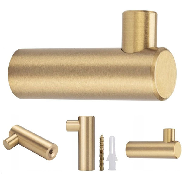 38mm x 12mm Børstet Messing Veggkrok, Baderom Gullbelagt Håndkle H