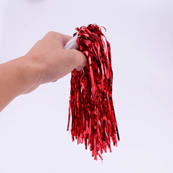 14 stykker Cheerleader Pompoms Håndblomster Metallic Folie Cheer Po