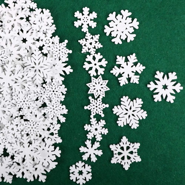 100 stk snøfnugg juledekorasjoner hengende ornament Xmas Tre