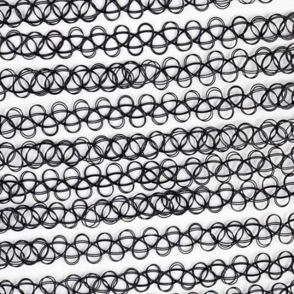 2 stk. Choker Halskæde - One size Sort one size