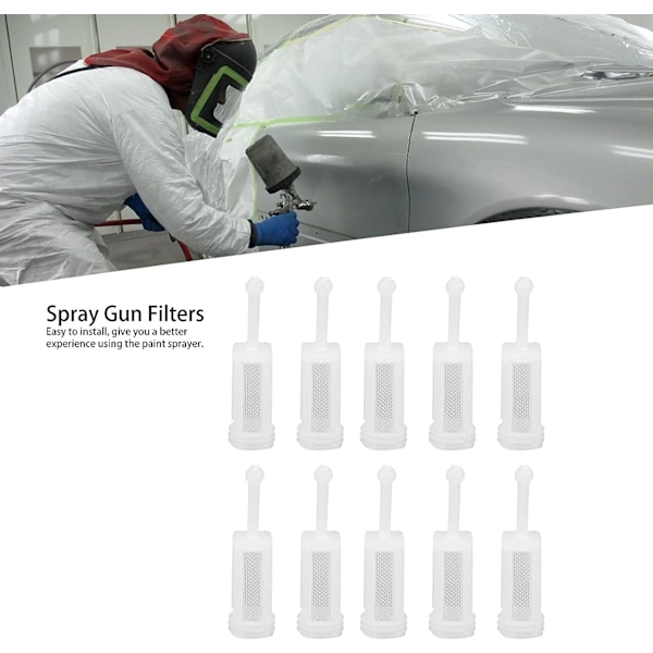 10 stk Spraypistolfilter Nylon Finmasket Bilmalingspistolfilter Sil