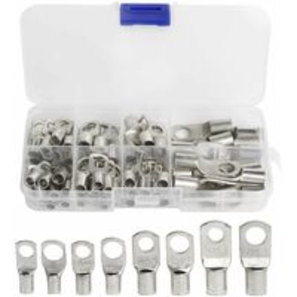 60 Pcs Electrical Terminals Bolt Hole Tinned Copper SC Connectors