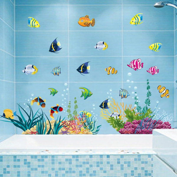 Väggdekaler för barn UNDERWATER WORLD 1 (130x42 cm) I fiskakvarium