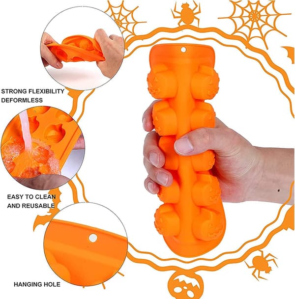 Sett med 5 Halloween silikonformer, overlegen non-stick gresskarheks