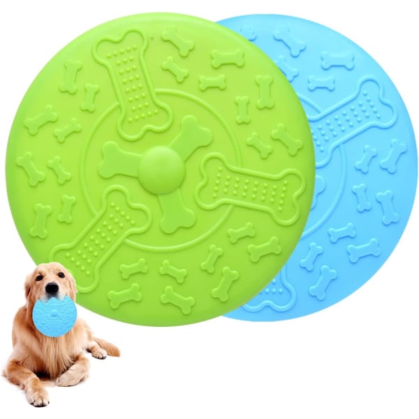 2 stk. Hundeskiver, Hundeskive Ø 18,5 cm, Pet Frisbee, Gummi Fl