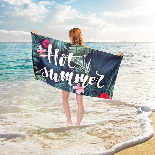 1 stk. Mikrofiber Strandhåndklæde, Stort Anti-Sand Strandhåndklæde, Sandfrit