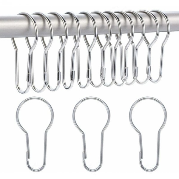 40-pack duschdraperiringar, duschdraperikrokar för