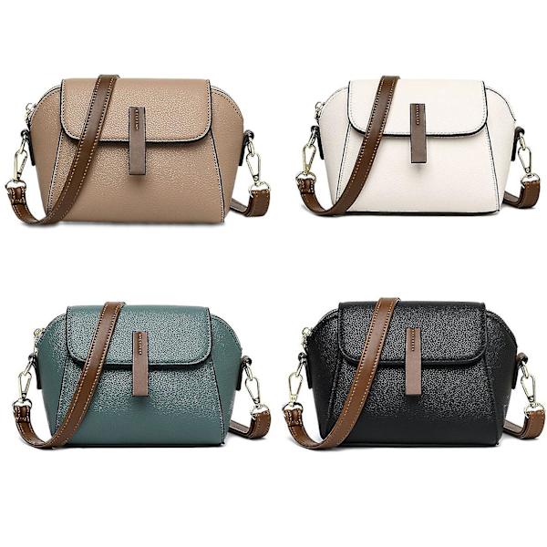 Sort læder trendy og alsidig crossbody taske, skuldertaske B