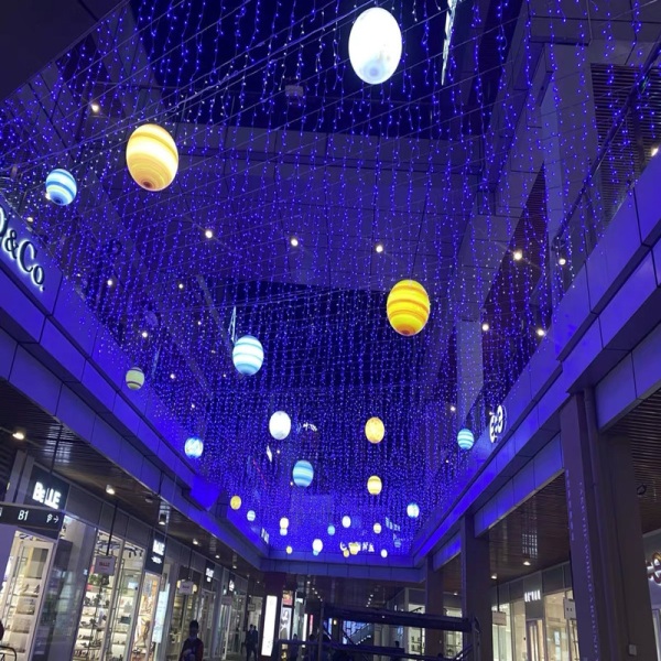 Blå 5 * 0,8 meter - plugg-in versjon+hale plugg, LED farge lys,
