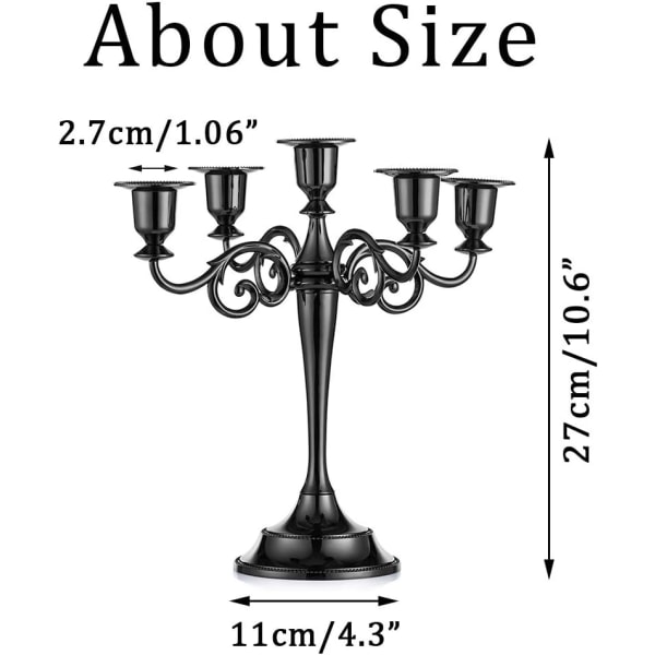 5 Lysestaker for Bryllup, Sink Legering Stearinlys, Spisebord, Ca