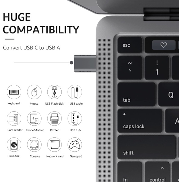 10 Gbps USB C till USB 3.0 OTG-uppgraderingsadapter (4-pack), USB typ C