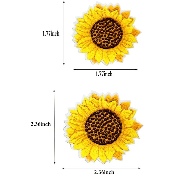 10 stk. solsikke broderi patches stryg på patch sy på applikation