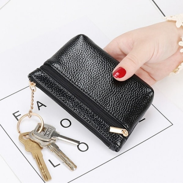 2PCS Zipper Wallet Ladies Steam Wallet BLACK Black