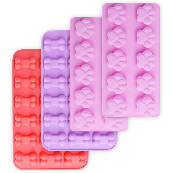 4 pakke non-stick silikoneforme til chokolade, slik, gelé, is