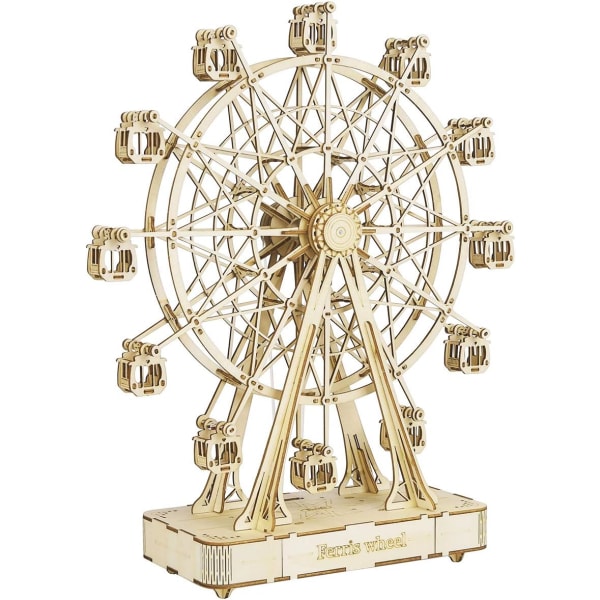 Tremodellsett Spinnende pariserhjul med musikk, trehåndverk Ki