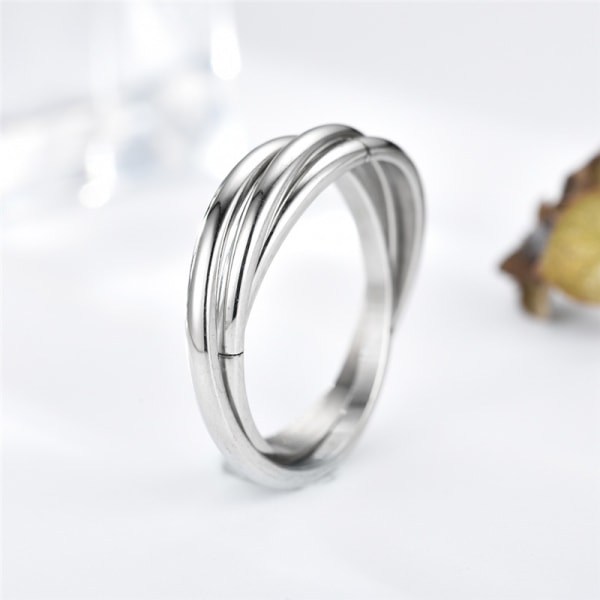 Rostfritt stål Ring Triple Interlocked Rolling High Polish Ring