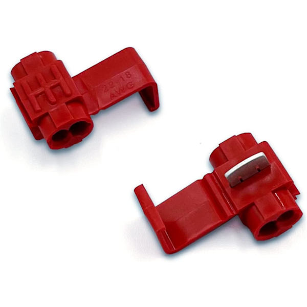 100 stk. Røde Hurtigterminaler, Elektriske Stik, 18-14(1.5-2.5mm)