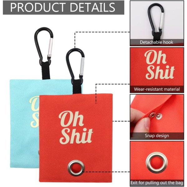 2 färger Poop Bag Dispenser, Bärbar Koppelhållare, Med Metall Cl