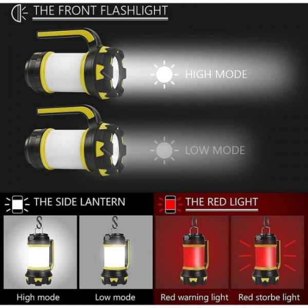 Uppladdningsbar LED-lykta, 1000 lumen 4000mah 360 campinglampa, R