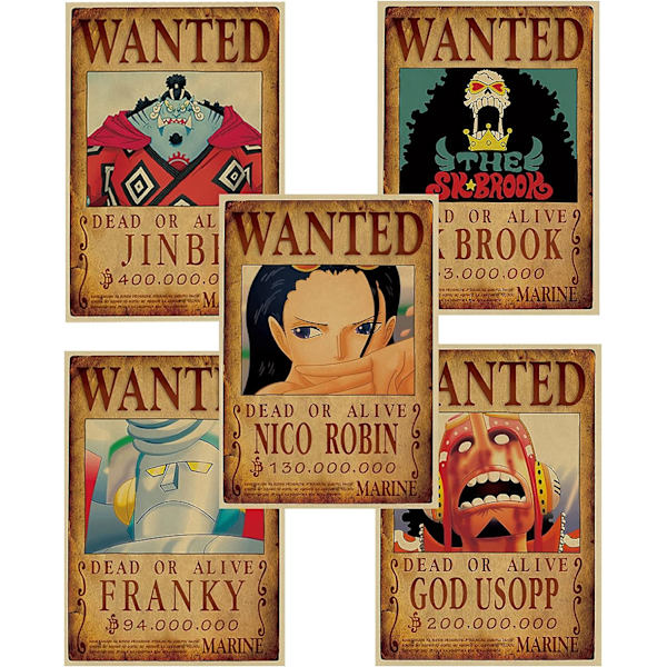 Anime-plakat, One Piece Wanted-plakater 51 cm × 35,5 cm store, Manga P