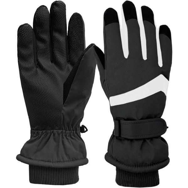 Black Thermal Winter Gloves for Women Waterproof Anti-slip Windpr