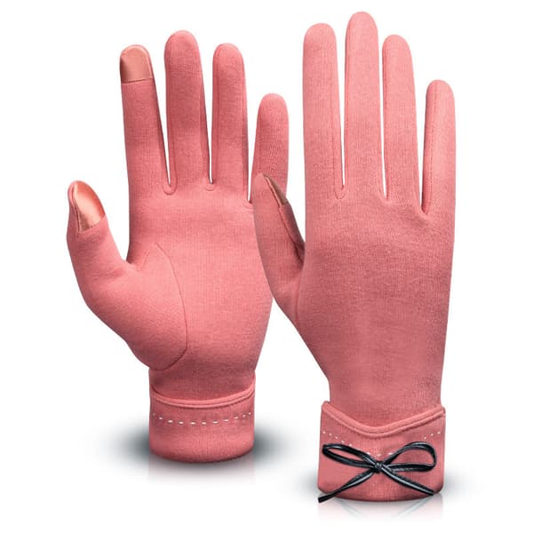 Pink Bow Vinterhandsker til Kvinder Piger Varme Touchscreen Handsker,