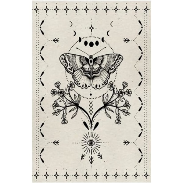 1 stk. 100x150cm Sort og Hvid Gobelin Sommerfugl Gobelin Tarot T