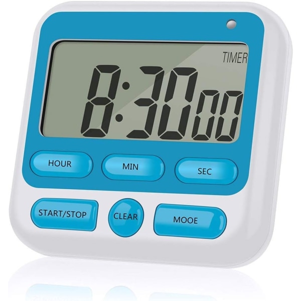 Digital kjøkkentimer med alarm og stor LCD-skjerm HX106 Blå