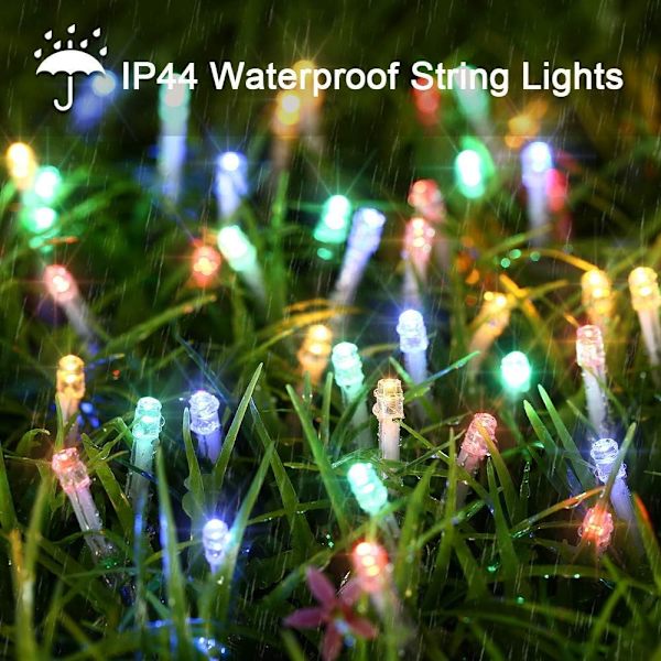 10M 100 LED Multifarvede Julelys Indendørs Batteri