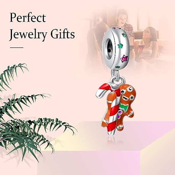 Snögubbe och julhatt Sterling Silver Charm Julgran Pe