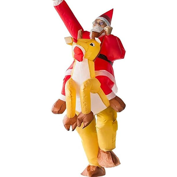 Uppblåsbar jultomtedräkt, rolig uppblåsbar jultomte
