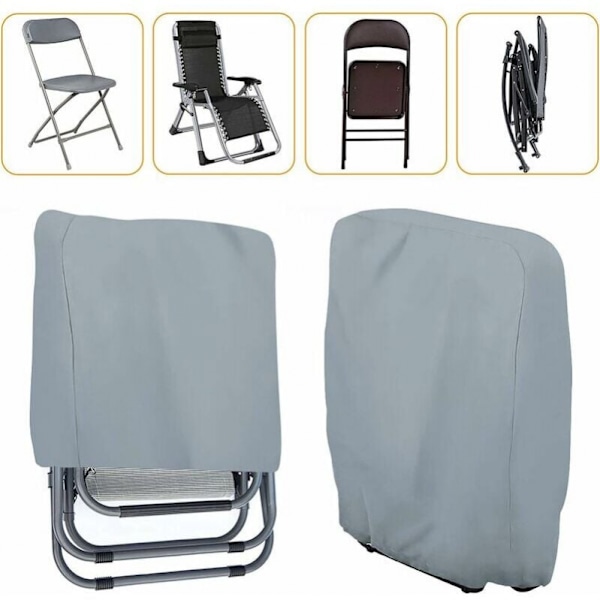 Skyddande Överdrag för Fällbar Solstol (Grå) B71×H110cm, 2-pack