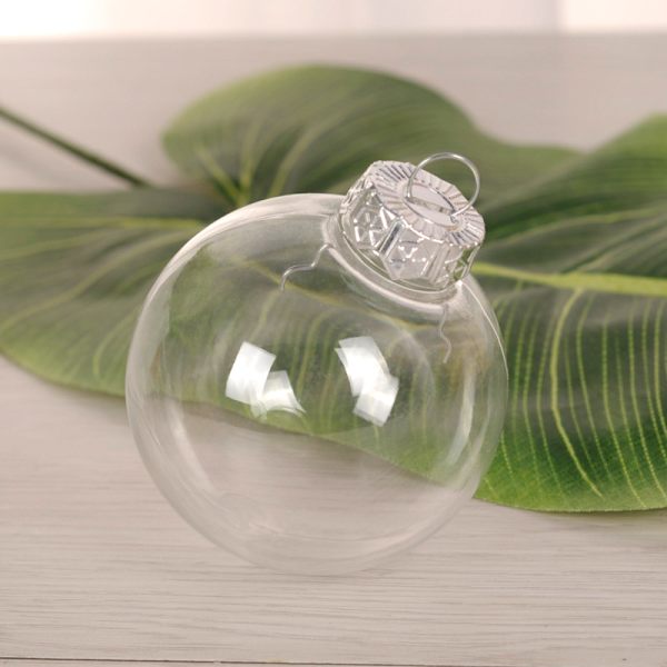 Silverfärgade transparenta julgranskulor att fylla, set om 16 plast