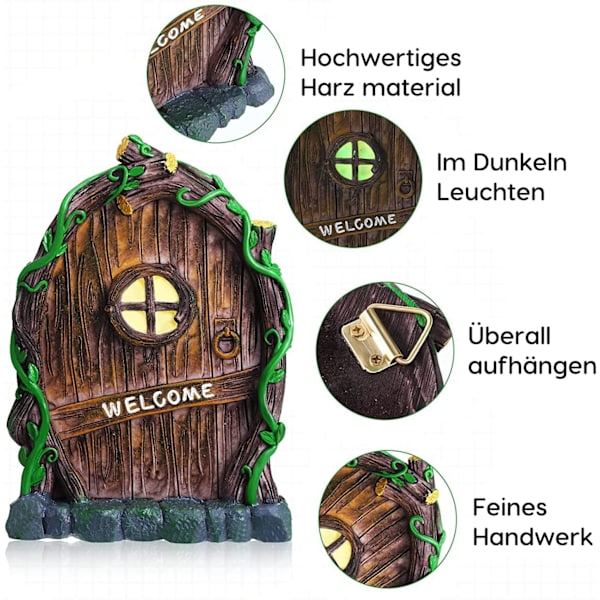 Fe-eventyrhaveport Miniatureport til træer GNOME-rekvisitter Hus Træ