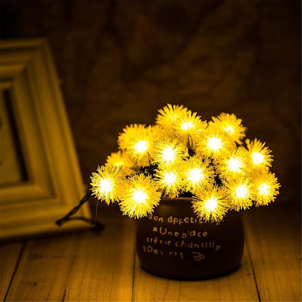 50 LED ulkoaurinkokennovalosarja lämmin valkoinen jääkristalli Mo