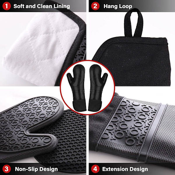 Silikonugnsvante-set 8 i 1 Vattentät och värmebeständig Kitche