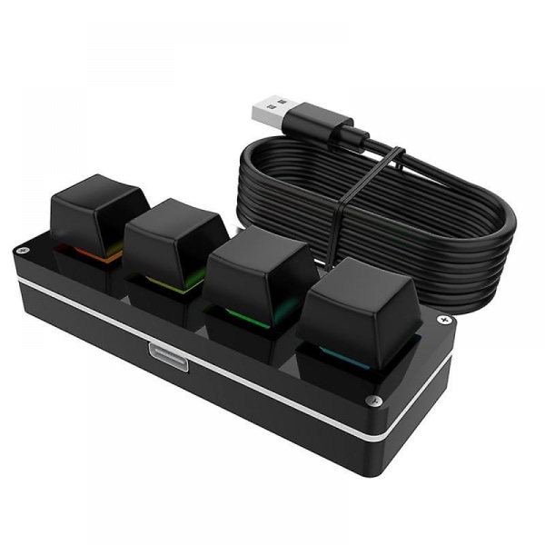 RGB 4 Key Custom Keyboard Macro Knob Gaming Programmerbar mekaniker