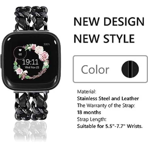 1 stk. Rem for Fitbit Versa 2, Erstatningsrem med