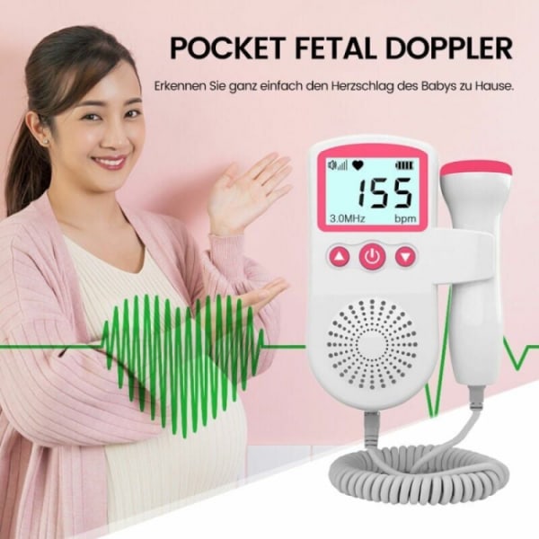 Rose Moniteur de fréquence cardiaque Doppler fœtal pour bébé pour