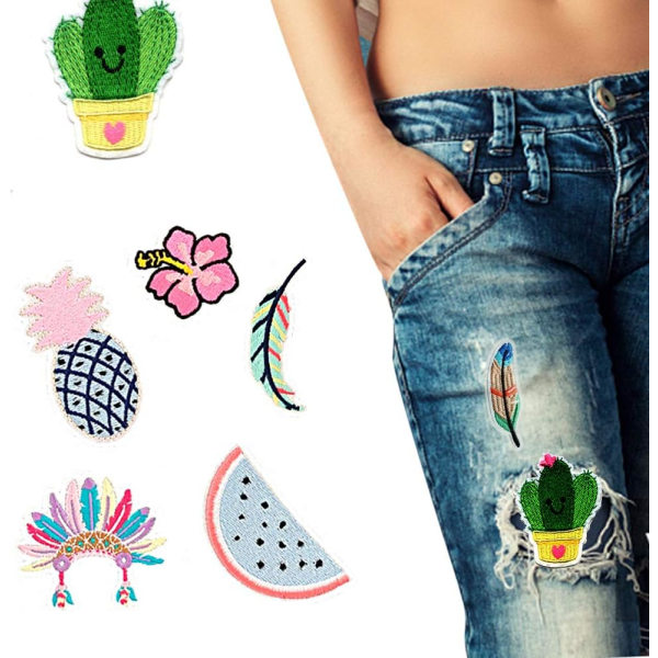 Sødt strygejern på patches 18 stk broderet patch sy på applikation patc