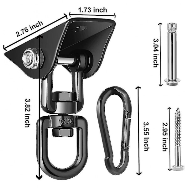 Porch Swing Hanging Kit, 360rotating 1200 Lb Capacity Hanger(2 Pa
