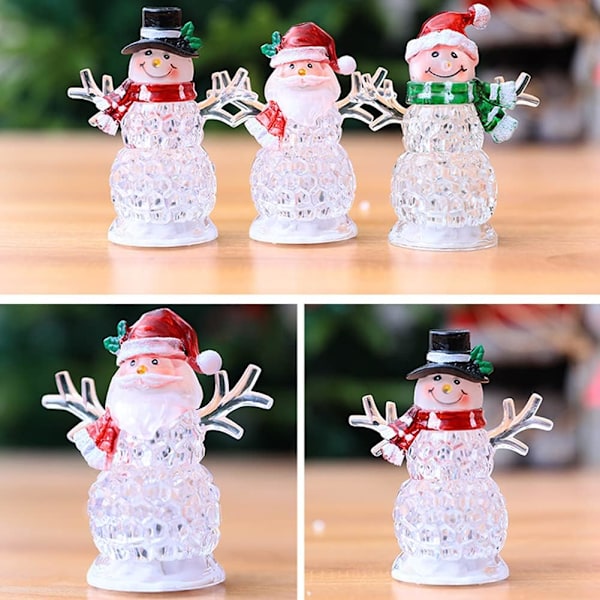 Julelys - Snømannlampe - Julenissen - Skrivebordsdekor