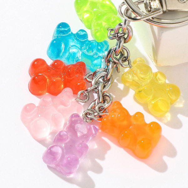 Søde bjørne nøglering, Gummy Bear nøglering Slik bjørn harpiks vedhæng